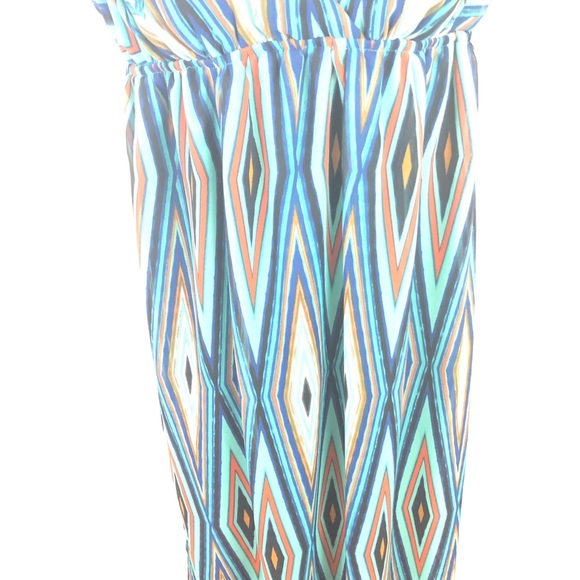 Cynthia Rowley Diamond Chevron Patterned Blue 8 - Picture 4 of 7